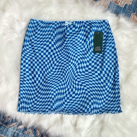 NWT Wild Fable Size M Y2K Psychedelic Mesh Miniskirt - Picture 9 of 9